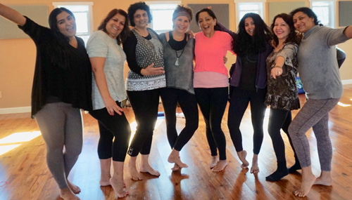 Girls Having Fun Yoga by Helen